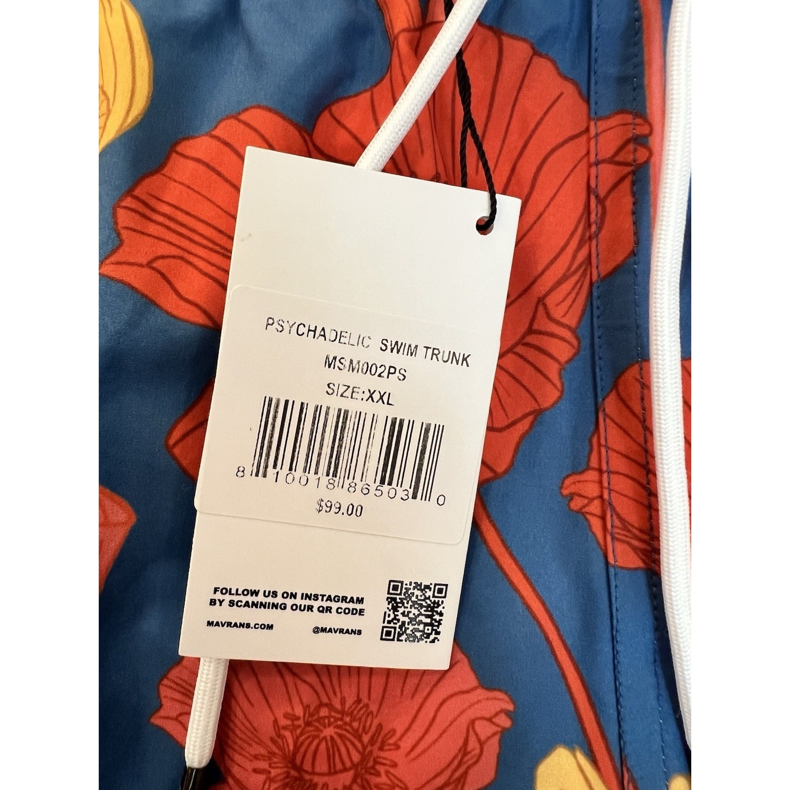 Mavrans Psychedelic Swim Trunks Xxl Nwt Mushroom Floral Print Quick Dry Upf 50 — image 4 of 8